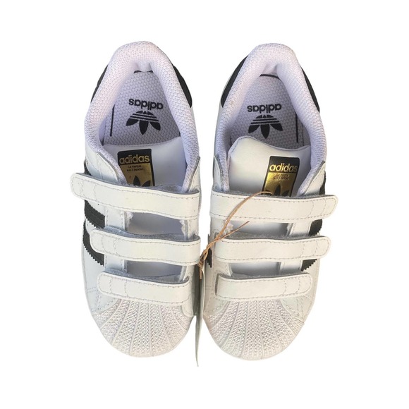 Adidas Superstar CF 3 Straps Sneakers White Black Unisex Kids Size 11.5 NWT - Picture 7 of 7
